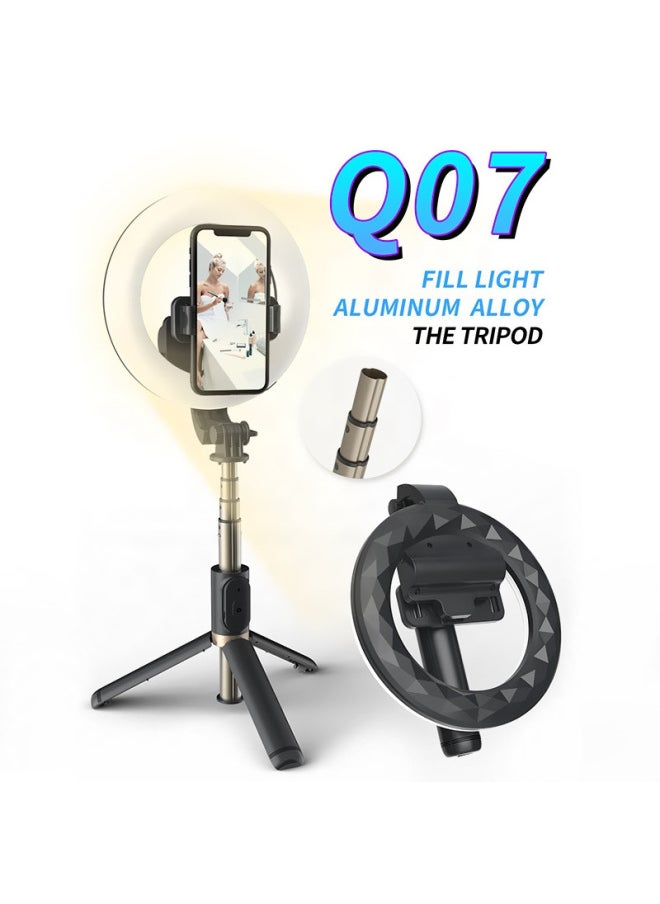 Q Series Selfie Stick Mobile Phone Live Tripod Q07 Ring LED Light Q08 Handheld Selfie Stick Anti-shake Tripod-Color:Q12 Selfie Stick