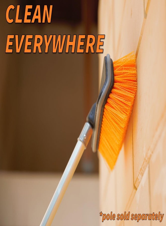 EXTEND-A-REACH Hard Bristle Deck Scrub Brush Heavy Duty // Concrete Scrub Brush for Exterior House Cleaning // Screw On Floor Brush Scrubber Fits Standard Acme Threaded Extension Poles (Pole Sold Separately) - Image 3