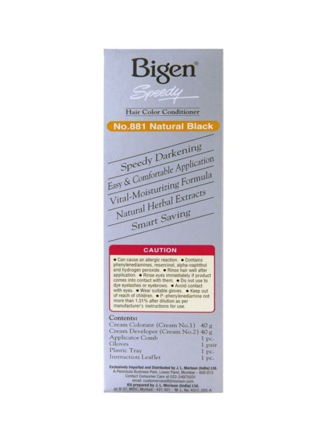 Bigen Speedy Hair Color Conditioner 881 Natural Black 80grams - Image 3