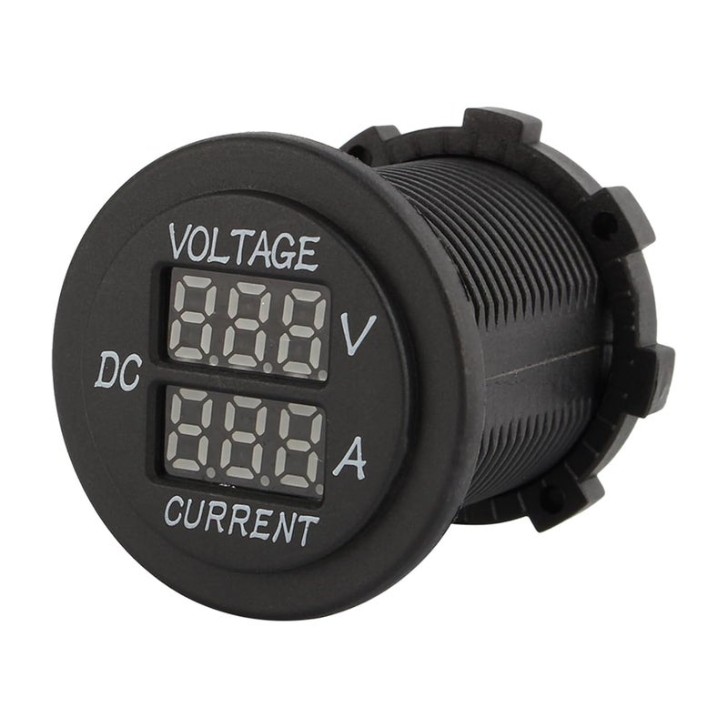 عداد جهد وتيار LED مزدوج للسيارات والدراجات النارية، مزود بشاشة عالية الدقة وحماية ضد التحميل الزائد، يراقب حالة بطارية السيارة على مدار الوقت (جهد 12-24 فولت) - Image 1