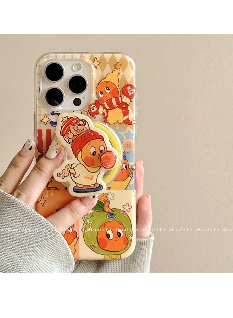 NIBEMINENT Bubble Starman Protective TPU Case Cover For iPhone 14, Bubble Star Man With Magnetic Holder