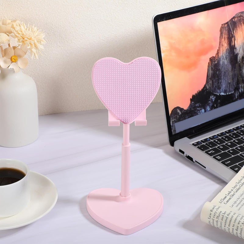 Vosarea Adjustable Heart Phone Stand: Rotating Cellphone Holder - Telescopic Desk Mount - Portable Cute Phone Holder for Office Home Video Use - Image 5