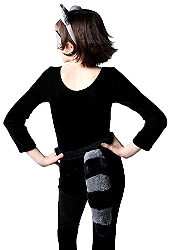 Making Believe Kids Plush Raccoon Headband Ears Mask Tail Costume Set - Image 5