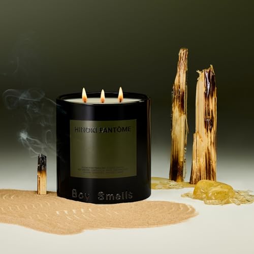 Boy Smells Hinoki Fantôme Scented Candles for Men and Women - 8.5 oz - Soy, Coconut Wax Candle Blend - Aromatic Candles for Home with Japanese Cypress, Jasmine and Smoked Amber - 50-Hour Burn - Cotton Wick - Image 4