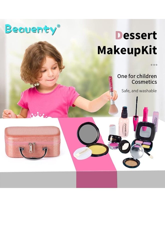 مجموعة مكياج مزيف للأطفال - لعبة تجميل للبنات لممارسة المكياج غير الحقيقي، ألعاب تجميل غير سامة هدية عيد ميلاد للبنات من 3-6 سنوات مناسبة للعب الأدوار وارتداء ملابس الأميرات. - Image 4
