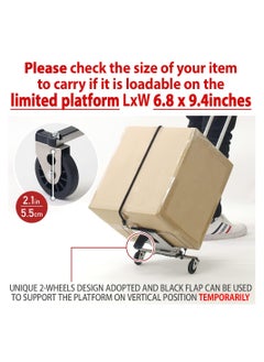 SYOSI Mini Folding Hand Truck, Dolly Cart with Ropes, Luggage Cart with 2 Wheels Loadable Up to 22lbs, Compact, Mini Lightweight for Travel/Auto/Moving/Office Use, Fits Most Backpacks  - Image 3