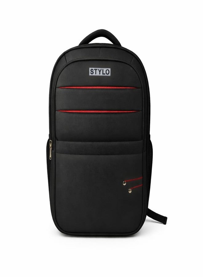 Stylo Laptop Backpack | Waterproof Business Travel Backpack for Men & Women | Lightweight Office, School Bag with Multiple Compartments, Smooth Zippers & Bottle Holders | Black - Image 1
