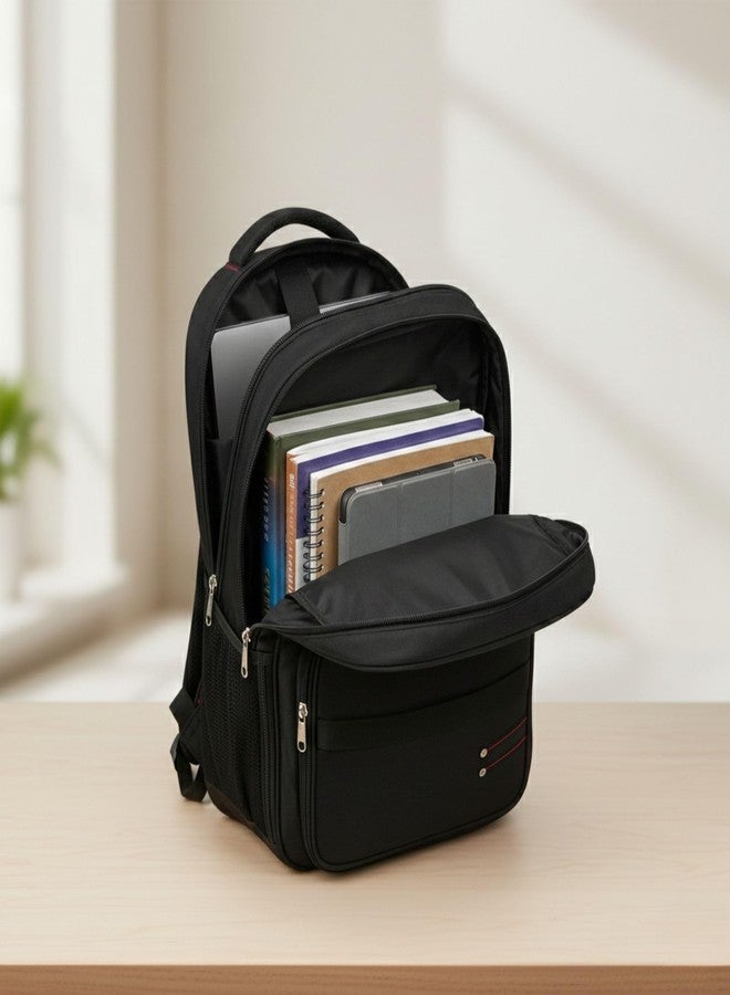 Stylo Laptop Backpack | Waterproof Business Travel Backpack for Men & Women | Lightweight Office, School Bag with Multiple Compartments, Smooth Zippers & Bottle Holders | Black - Image 4