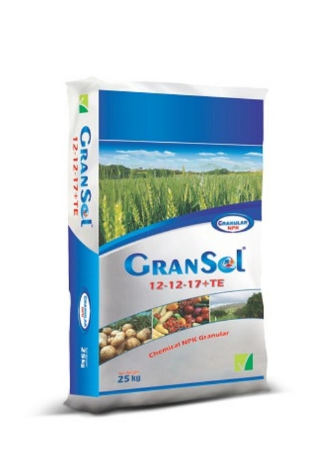 Gransol NPK-12-12-17+TE Formula Fertilizer 25kg Made In Saudi Arab