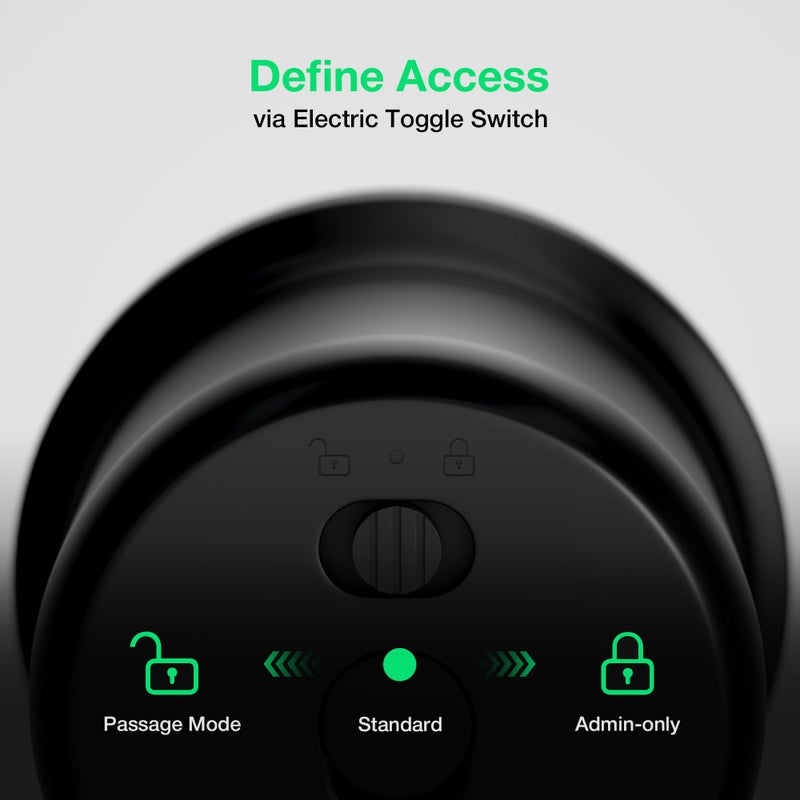 ThorBolt Fingerprint Door Knob Lock with Keypad Biometric Door Knob Auto-Lock 4* AAA Alkaline Batteries Interior Door Lock for Bedroom, Garage, Office, Pantry Door G1 Silver - Image 3