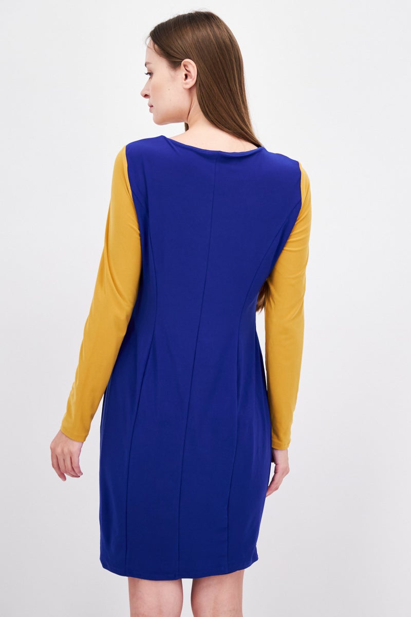 Kasper  Women Colorblock Sheath Dress, Blue - Image 4