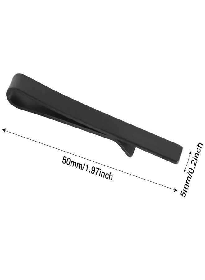 Roctee Skinny Tie Clip, 3 Pack Tie Bar Tie Clips For Men Low-Key Matte Black Elegant Necktie Pinch Clips Slim Tie Accessories For Business Meeting Graduation Ceremony Wedding Anniversary Party - Image 2