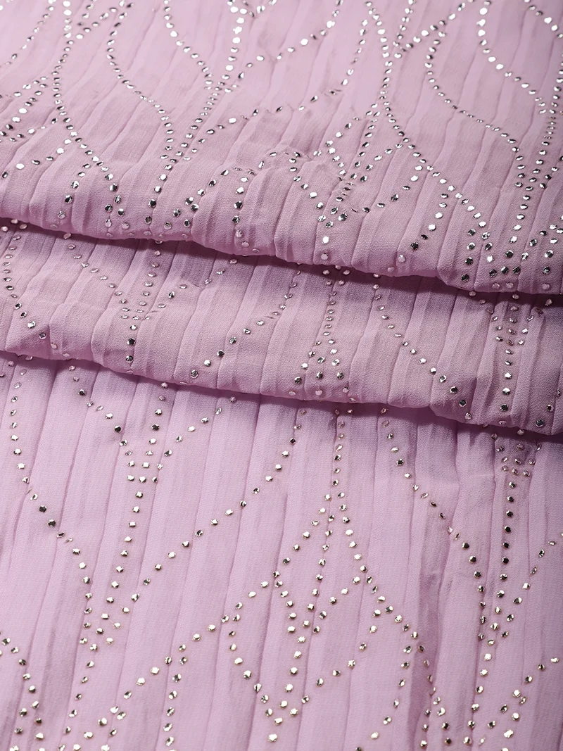 أيه كيه إس Lavender Sequined Georgette Fabric