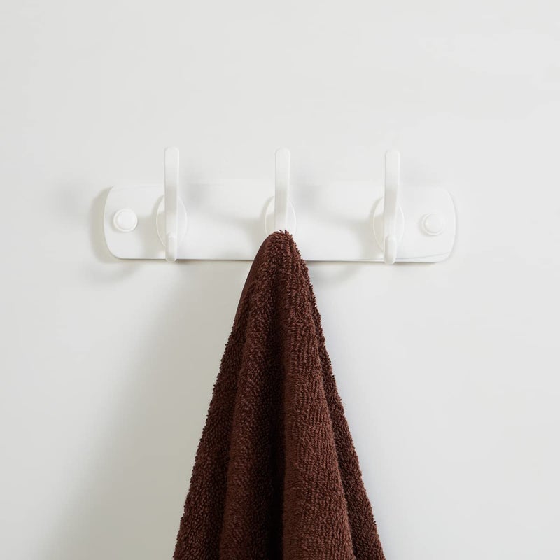 Home Centre Orion White Solid Adhesive Wall Hook With 3 Knobs - Image 1