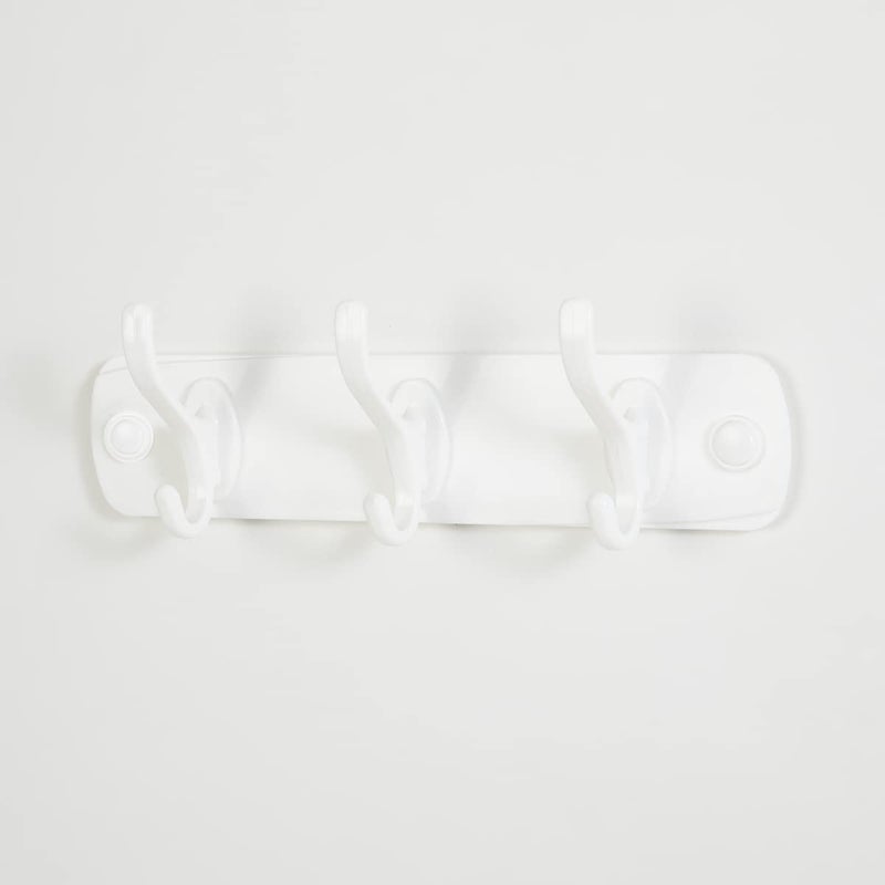 Home Centre Orion White Solid Adhesive Wall Hook With 3 Knobs - Image 2
