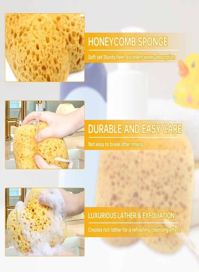 DZZ 3Pcs Bath Sponges,Larger Shower Sponges for Women Men, Exfoliating Body Sponge Dense Foam for Gentle & Deep Cleansing, Ultra-Soft for Sensitive Dry Skin - Image 3