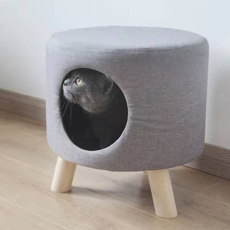 Generic Cat nest four seasons universal closed stool cat sharing cat supplies small kitten House House universal warm ⭐Gray - with legs⭐