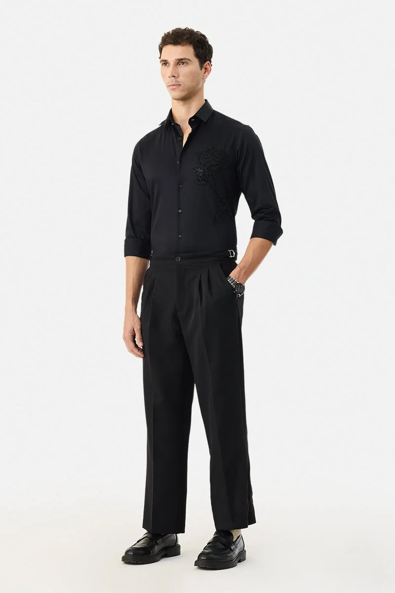 SNITCH Slim Fit 100% Cotton Embellished Luxe Shirt