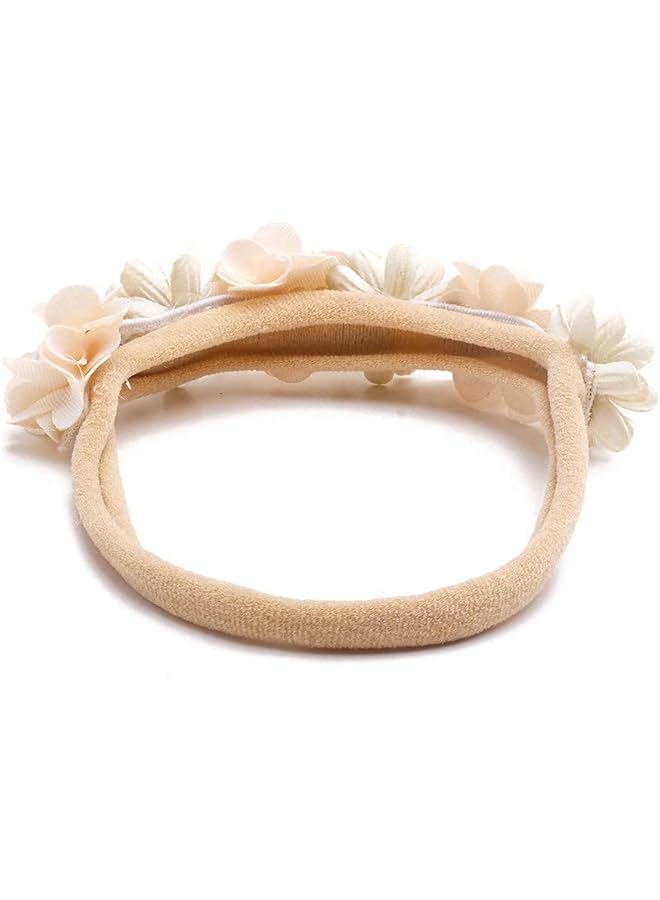erorex 3Pcs Baby Girl Flower Headbands Super Soft And Stretchy Nylon Floral Hairbands For Newborn Toddler - Image 5