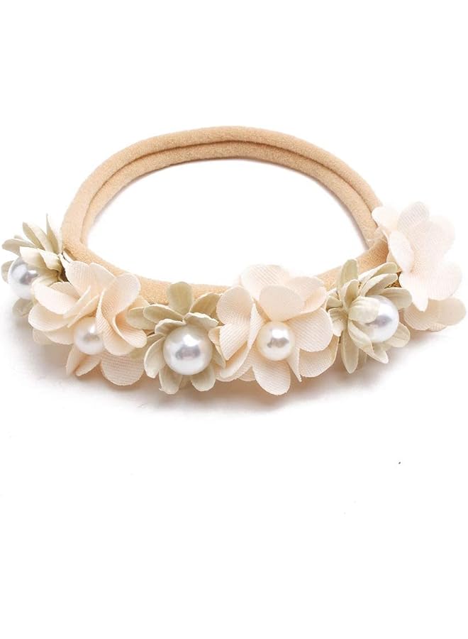 erorex 3Pcs Baby Girl Flower Headbands Super Soft And Stretchy Nylon Floral Hairbands For Newborn Toddler - Image 4