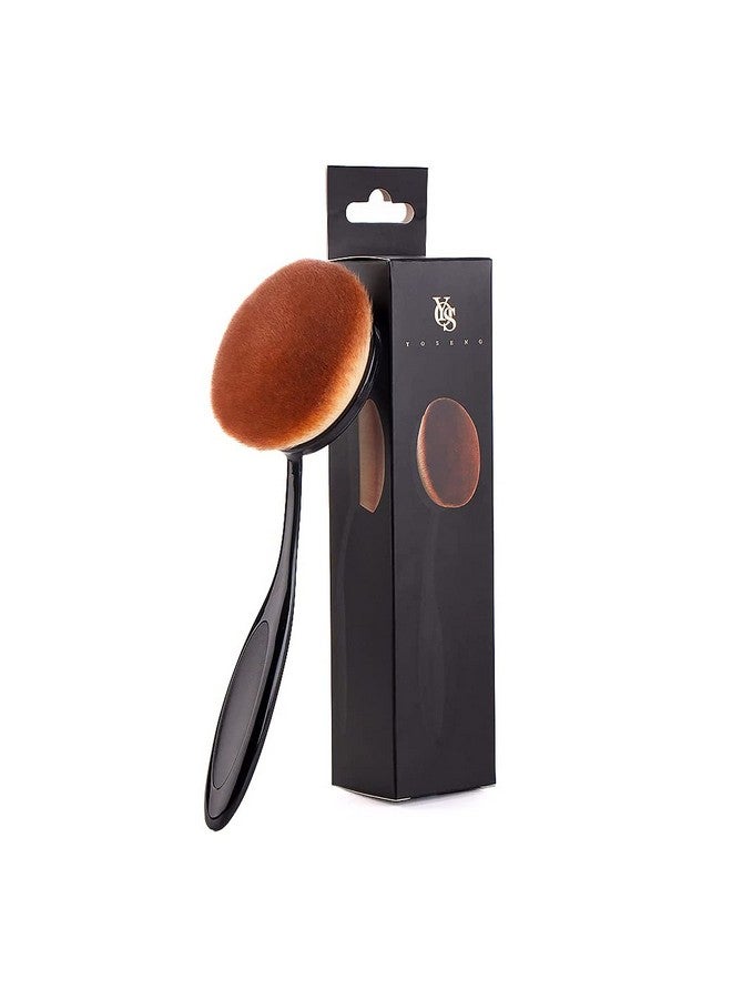 Yoseng Oval Foundation Brush Large Toothbrush Makeup Brushes Fast Flawless Application Liquid Cream Powder Foundation Sunscreen（All Black） - Image 1