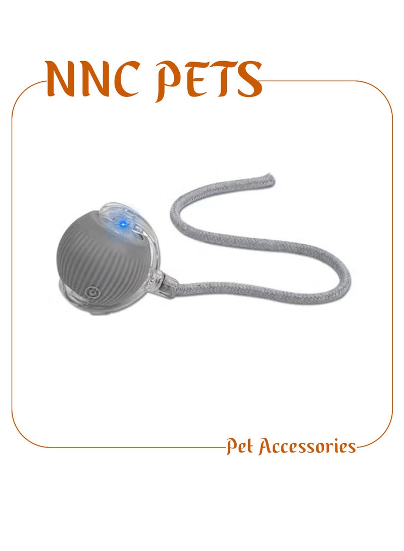 NNC PETS Cat toy with USB rechargeable, Durable Plastic, Long tail, & 3 modes, 37cm Interactive toy ball with LED light, Indoor cat entertainment, Safe cat material with Scratch & Fall resistant, (Grey) - Image 1
