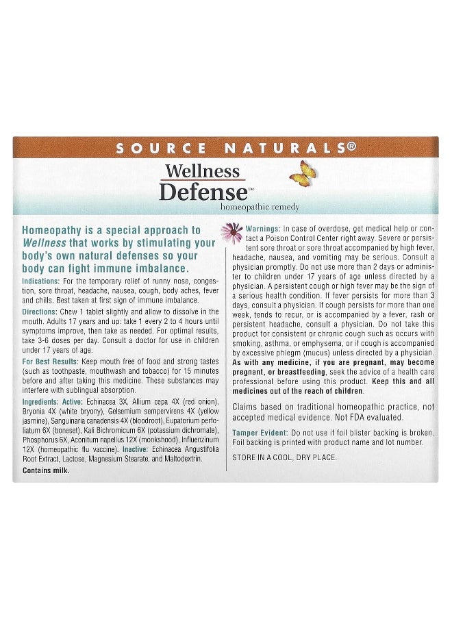 Source Naturals Source Naturals, Wellness Defense, 48 Homeopathic Tablets  - Image 2