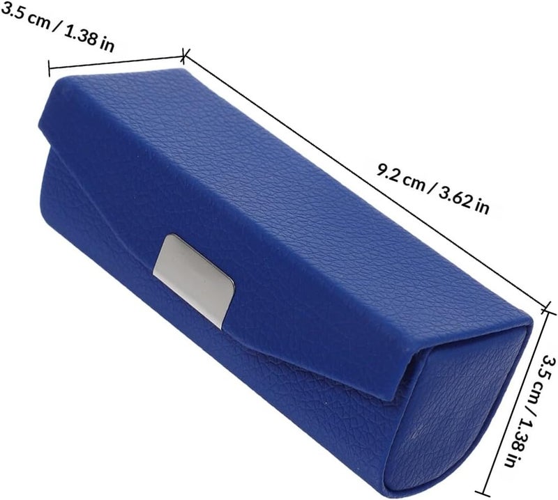 Portable Lipstick Case with Snap Button, Small Lipstick Storage Holder for Women, Travel Cosmetic Bag with Mirror, Royal Blue Textured Design Random Color - Image 2