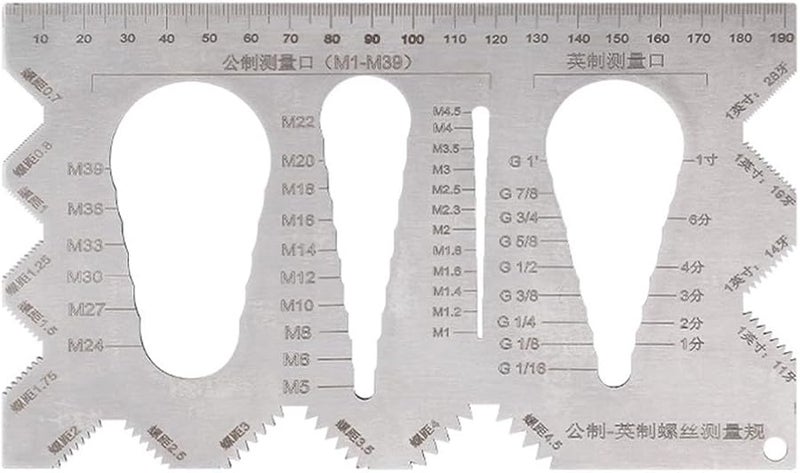 أداة تحديد خيوط البراغي والصواميل المترية ذات الوجهين من الفولاذ المقاوم للصدأ - Image 1