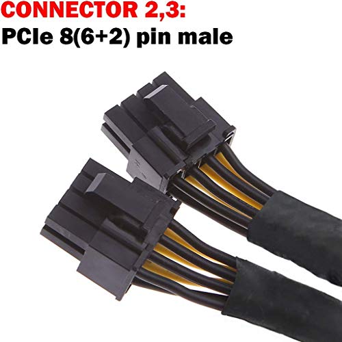 TeamProfitcom 16 AWG GPU VGA PCI-e 8Pin PCI Express Graphics Video Card GPU VGA 8 Pin Female to Dual GPU 8(6+2) Pin Male Splitter Power Sleeved Extension Cable 8 Pin GPU 12-inches - Image 4