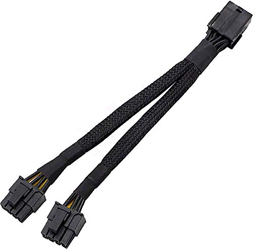 TeamProfitcom 16 AWG GPU VGA PCI-e 8Pin PCI Express Graphics Video Card GPU VGA 8 Pin Female to Dual GPU 8(6+2) Pin Male Splitter Power Sleeved Extension Cable 8 Pin GPU 12-inches - Image 1