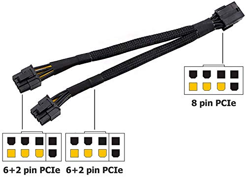 TeamProfitcom 16 AWG GPU VGA PCI-e 8Pin PCI Express Graphics Video Card GPU VGA 8 Pin Female to Dual GPU 8(6+2) Pin Male Splitter Power Sleeved Extension Cable 8 Pin GPU 12-inches - Image 2