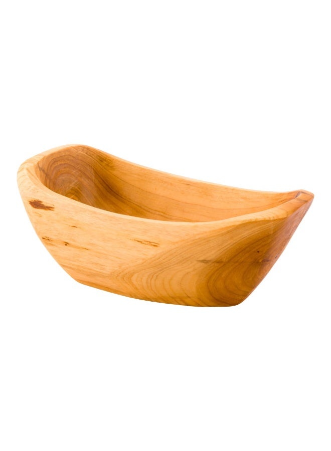 Restaurantware Nature Tek 9.75 x 5 x 3.5 Inch Fruit Bowl, 1 Handmade Oblong Bowl - Oval Shape, Shatterproof, Natural Wood Fruit Salad Bowl, Lightweight, For Bread And Vegatables - Image 1