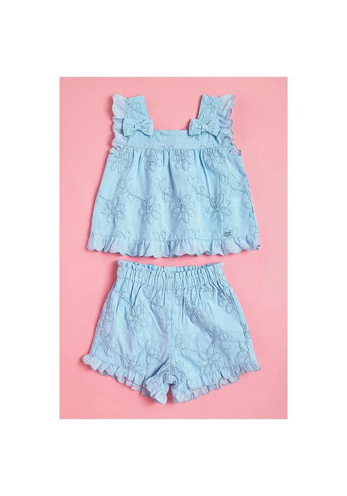 R&b Embroidered Top and Shorts Set