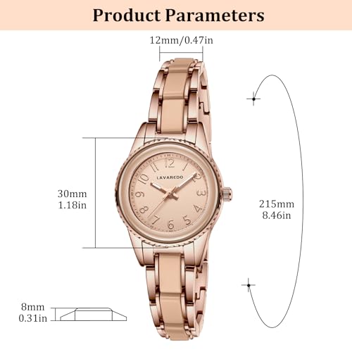 VTAIGE Women's Bracelet Watch Stainless Steel Two Tone Womens Watches Minimalist Dial Elegant Analog Wrist Watch for Women - Image 3