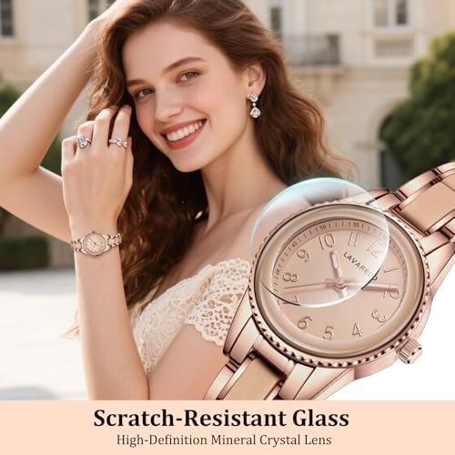 VTAIGE Women's Bracelet Watch Stainless Steel Two Tone Womens Watches Minimalist Dial Elegant Analog Wrist Watch for Women - Image 5