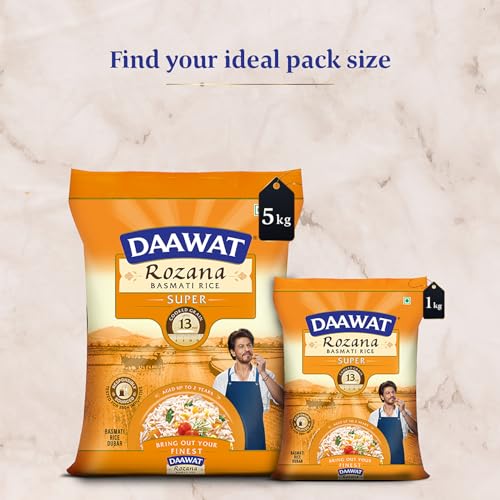 Daawat Rozana Super Basmati Rice 5Kg| For Everyday Consumption| Cooked Grain Upto 13mm*| Naturally Aged - Image 5