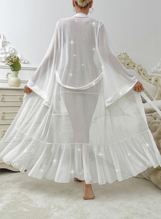 تايك تو روب شبك بأكمام طويلة ومزين - Image 3