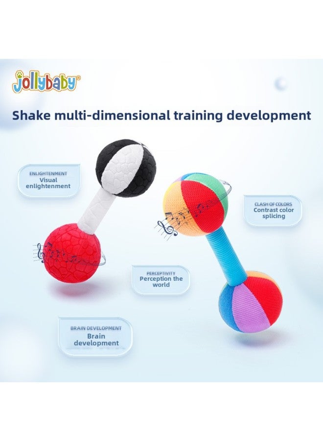 Jollybaby Grasp Training Dumbbell 0-1 Year Old Baby Auditory Perception Training Chew Hammer Rattle Toy-Color:Training Dumbbells-black, White And Red - Image 4