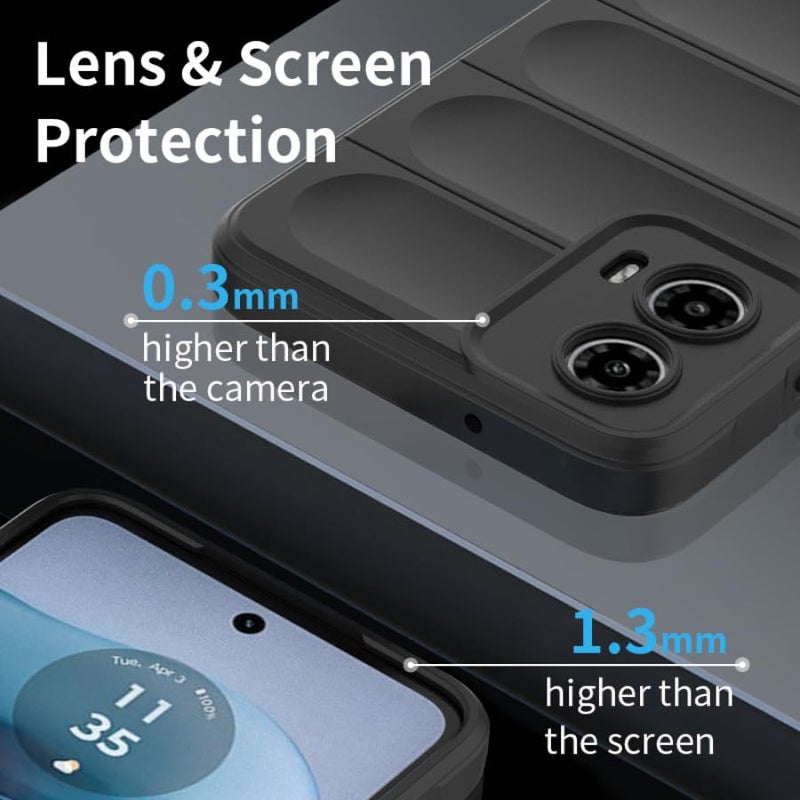 SPAZY CASE® Moto Edge 50 Fusion Back Cover | Rubber Case with Soft Silicone + Smooth Surface Protective Back Case Cover for Moto Edge 50 Fusion - Black - Image 4