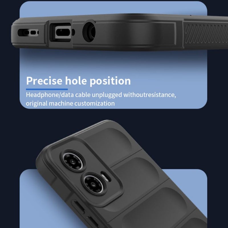 SPAZY CASE® Moto Edge 50 Fusion Back Cover | Rubber Case with Soft Silicone + Smooth Surface Protective Back Case Cover for Moto Edge 50 Fusion - Black - Image 3