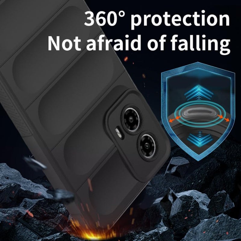 SPAZY CASE® Moto Edge 50 Fusion Back Cover | Rubber Case with Soft Silicone + Smooth Surface Protective Back Case Cover for Moto Edge 50 Fusion - Black - Image 5