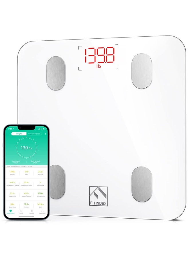 FITINDEX FITINDEX Smart Scale for Body Weighting Machine - White  - Image 1