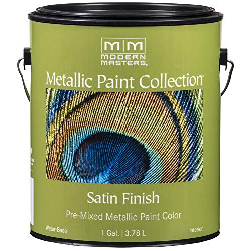 Modern Masters 1 gal Modern Masters ME708 Nickel Metallic Paint Collection, Satin Water-Based Decorative Metallic Paint - Image 1
