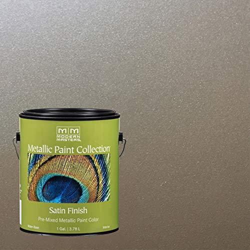 Modern Masters 1 gal Modern Masters ME708 Nickel Metallic Paint Collection, Satin Water-Based Decorative Metallic Paint - Image 2