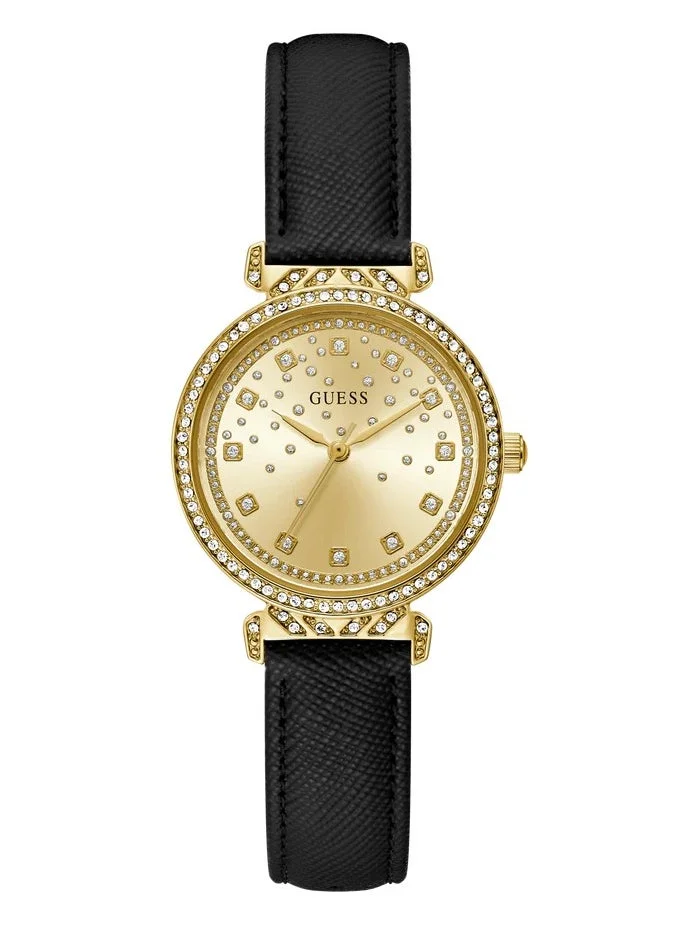 جس Enchantment Leather Strap Analog Watch