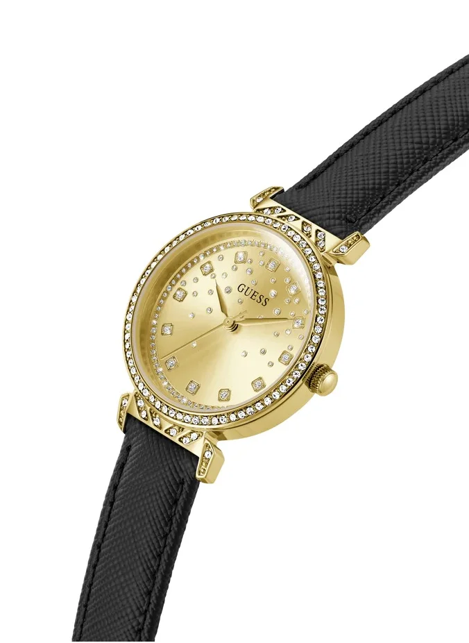 جس Enchantment Leather Strap Analog Watch