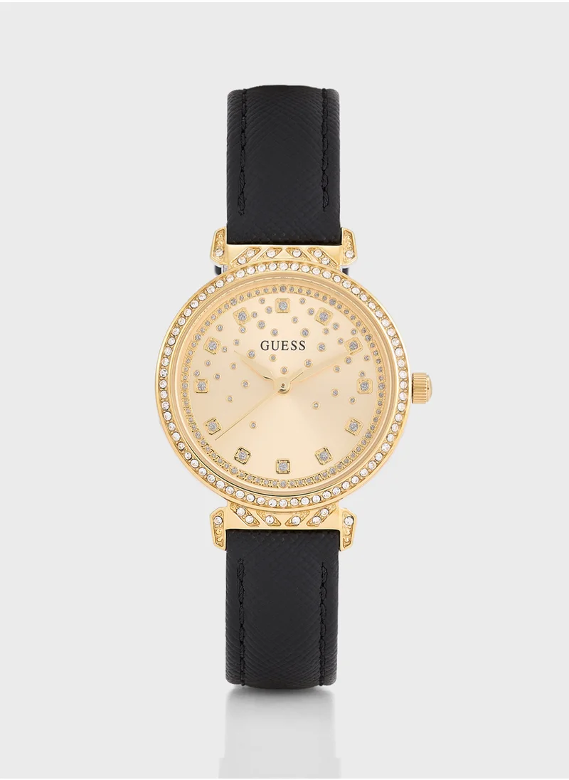 جس Enchantment Leather Strap Analog Watch