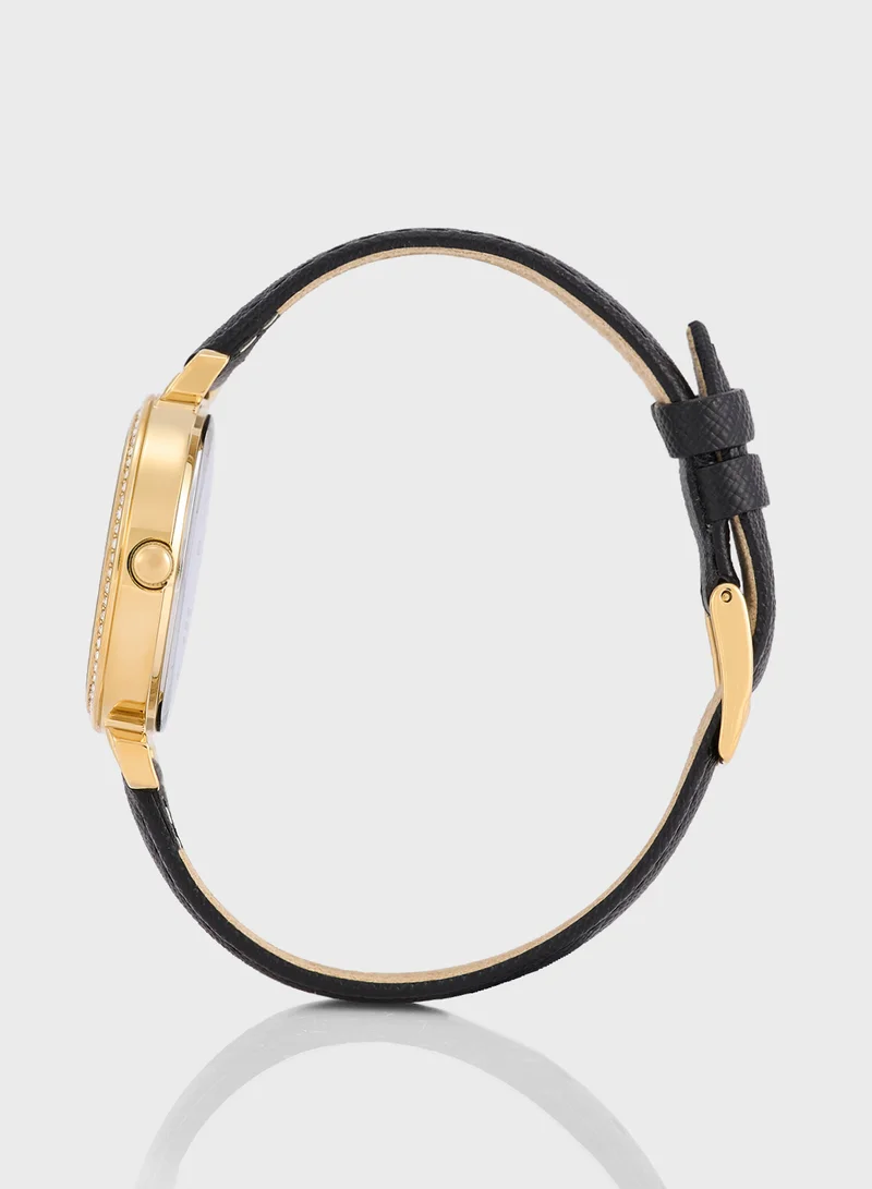 GUESS Enchantment Leather Strap Analog Watch