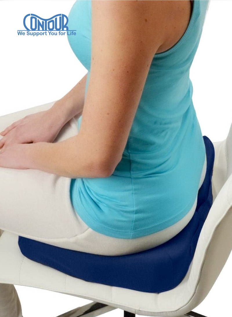 Contour Kabooti Coccyx Foam Seat Cushion | 3-in-1 Design for Lower Back & Tailbone Relief | Wedge | Donut | Pressure Relief | Comfortable Cushion | 46 x 41 x 9 cm | Navy - Image 2